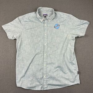 Patagonia Shirt Mens XL Blue Moon Organic Cotton‎ Blend Button SS Collared Shirt